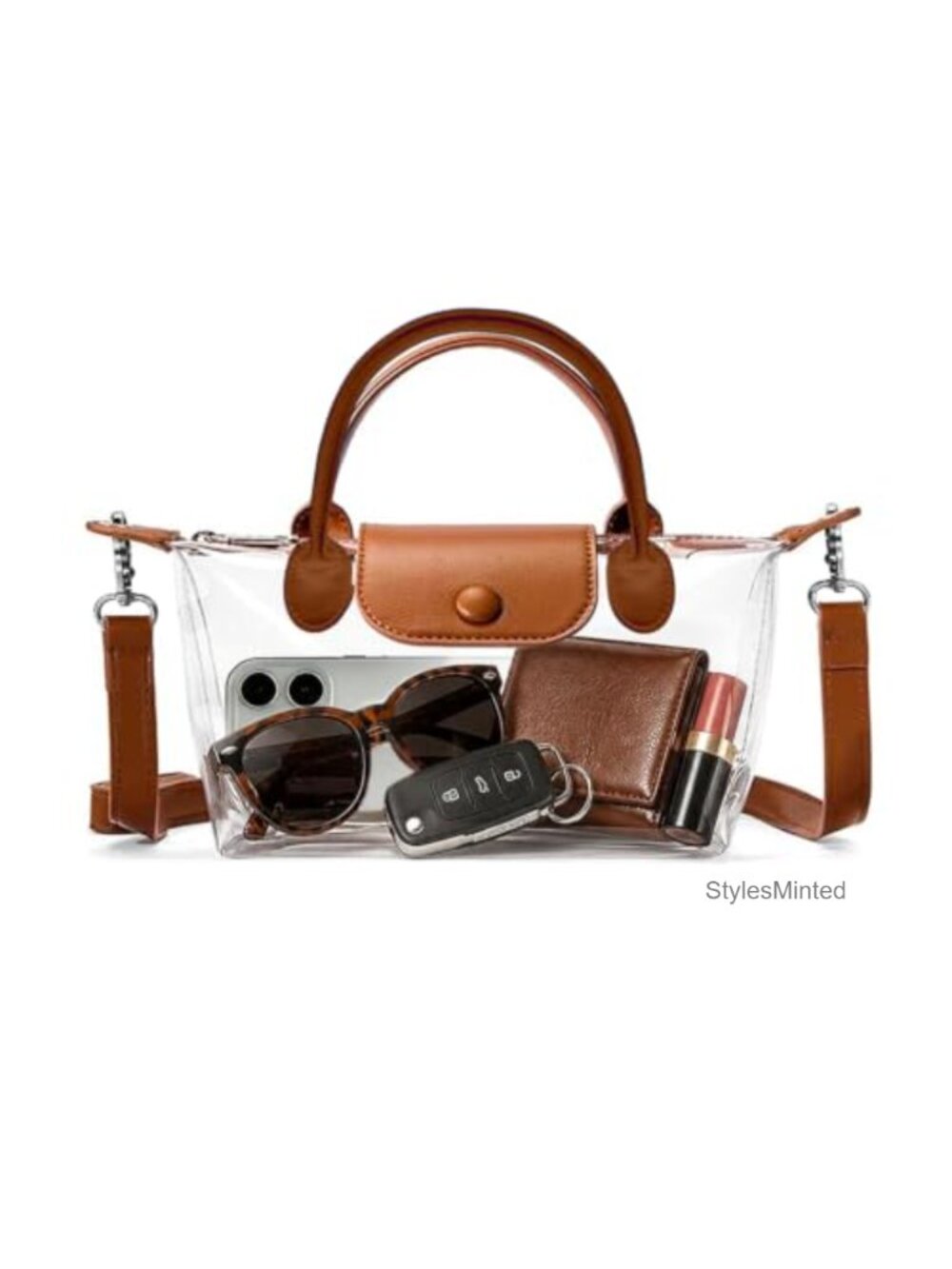 Clear Crossbody Bag Stadium Approved PVC Waterproof Concerts Sports Events